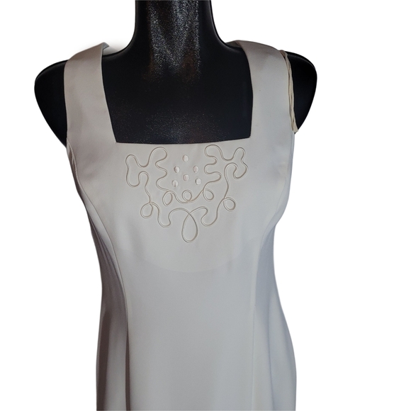 Nu Mode White Formal Bridal Two-Piece Sleeveless Dress Suit 7/8 - Picture 5 of 10